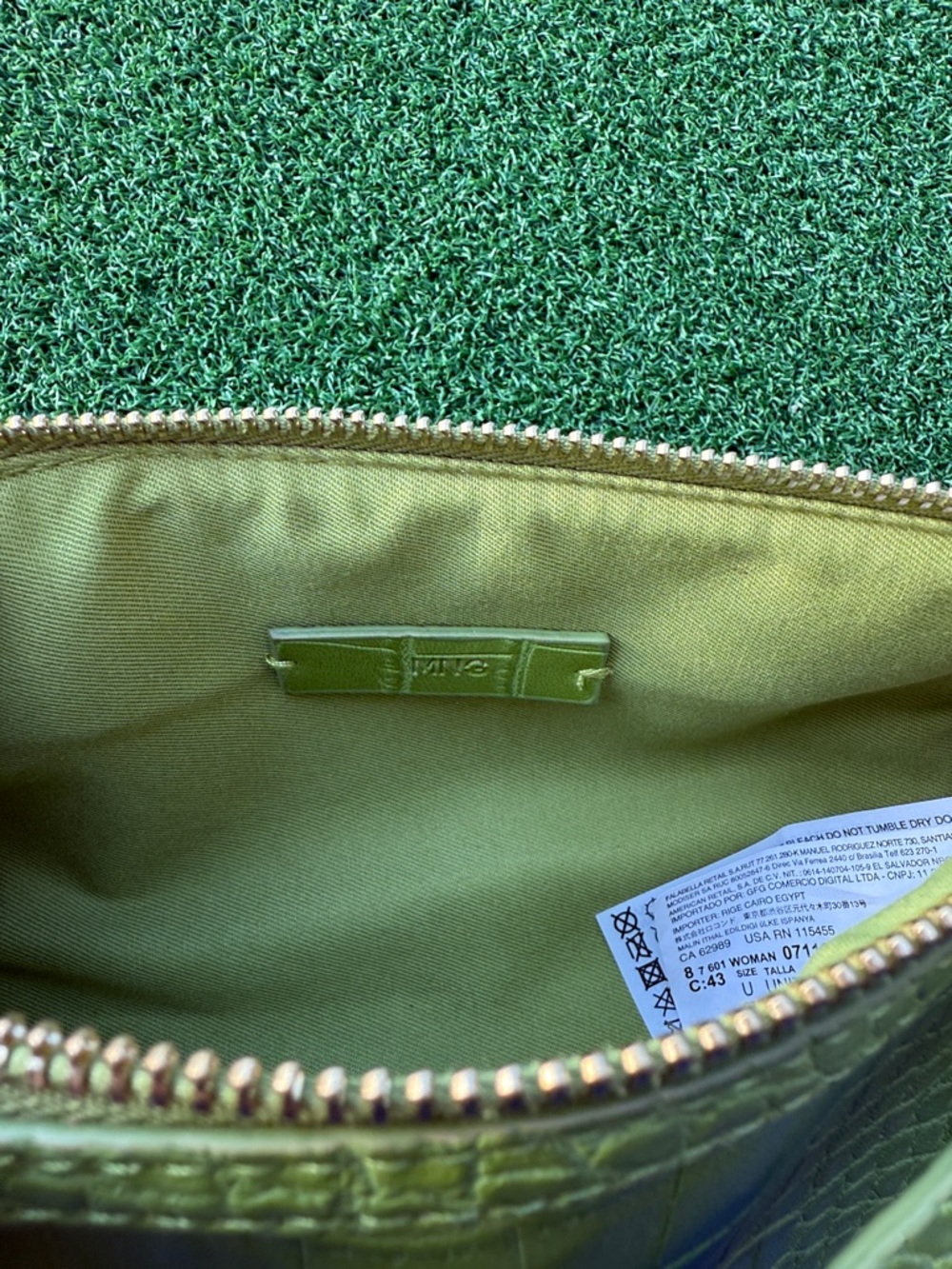 Mango Lime Green Croc-Embossed Shoulder Bag - Picture 4 of 4